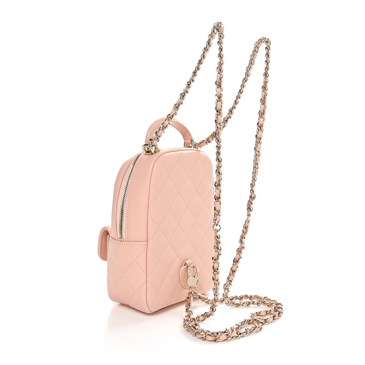 Caviar Quilted CC Mini Classic Backpack Light Pink