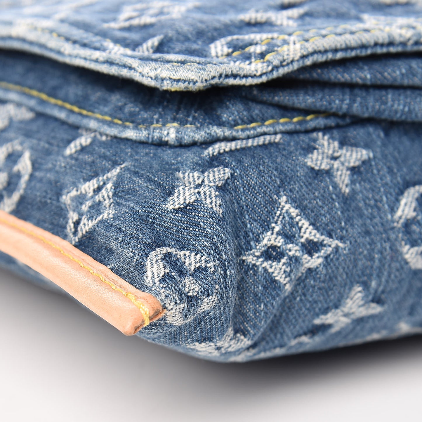 Monogram Denim Sac Plat Blue