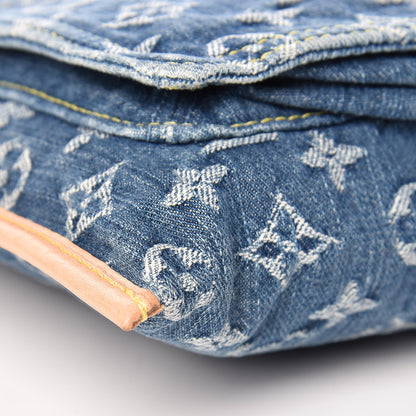 Louis Vuitton Monogram Denim Sac Plat Blue 8 of 11