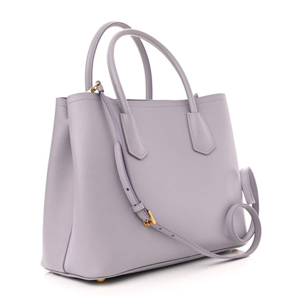 Prada Saffiano Cuir Small Double Bag Glicine 3 of 12