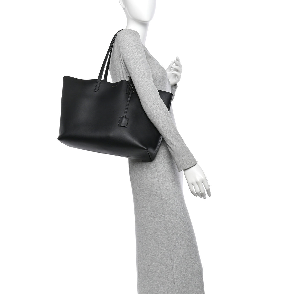 Calfskin Large Shopping Tote Black