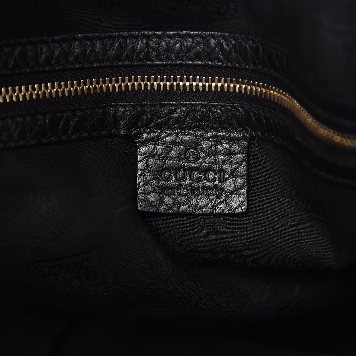 Gucci Pebbled Calfskin Medium Heritage Shoulder Bag Black 7 of 19