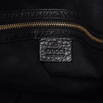 Gucci Pebbled Calfskin Medium Heritage Shoulder Bag Black 7 of 19