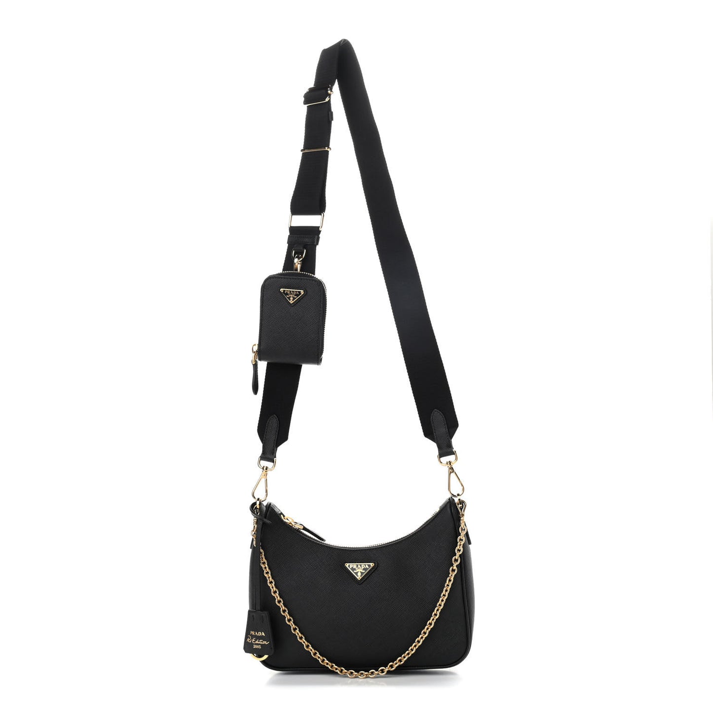Saffiano Lux Re-Edition 2005 Shoulder Bag Black