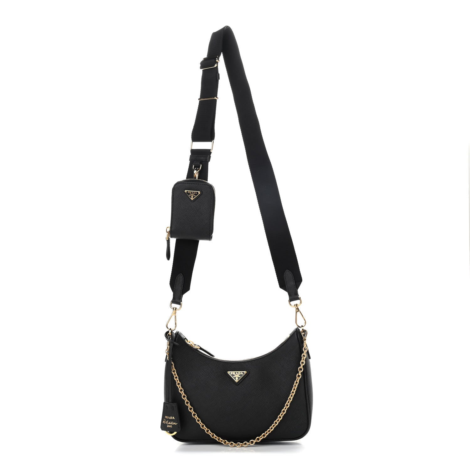 Prada Saffiano Lux Re-Edition 2005 Shoulder Bag Black 1 of 10