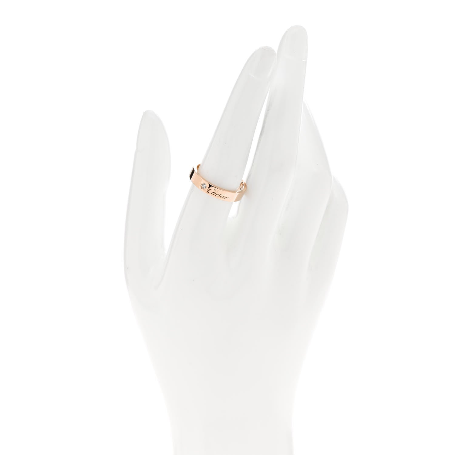 Cartier 18K Pink Gold Diamond 4mm C De Cartier Wedding Band Ring 57 8 2 of 4