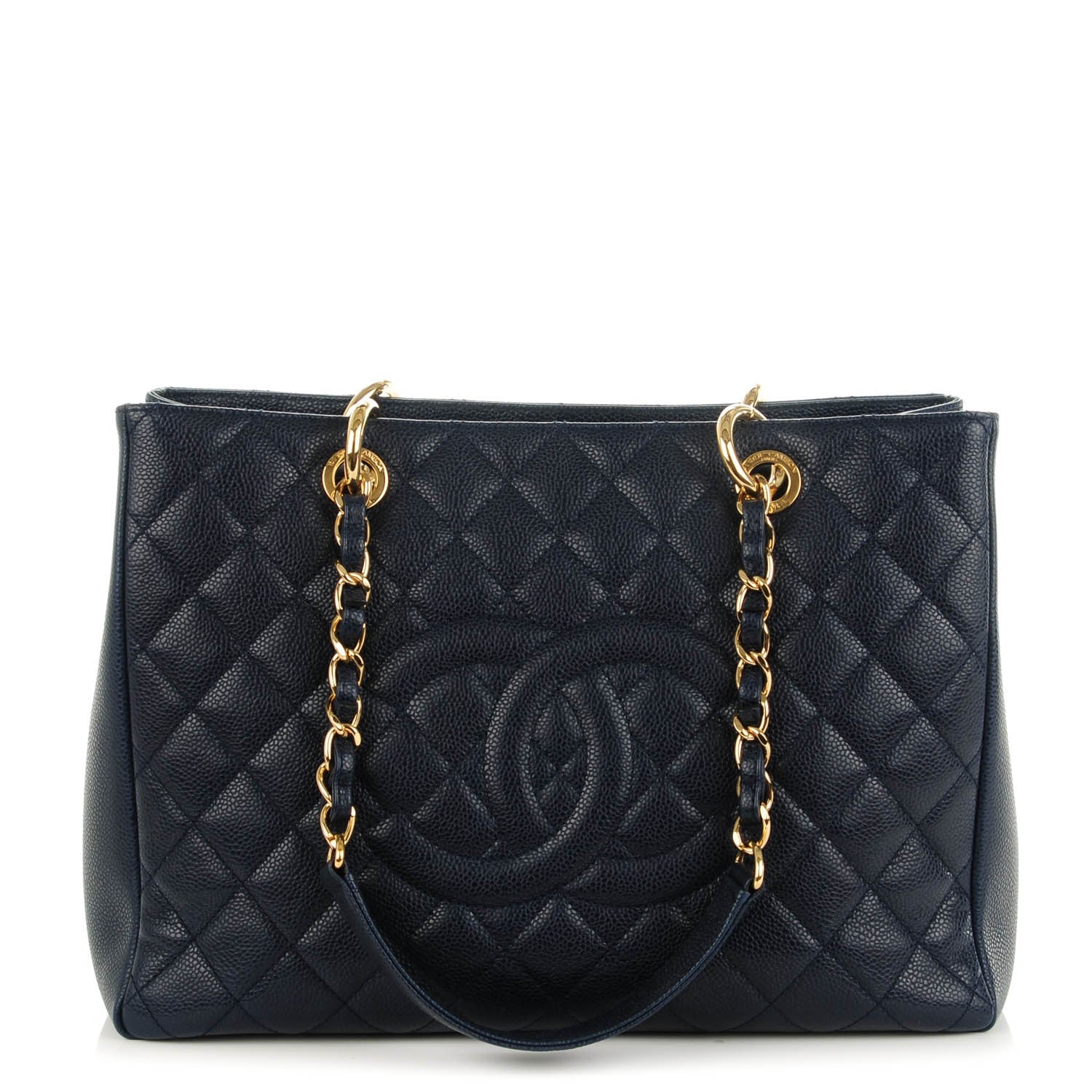 Chanel Caviar Quilted Grand Shopping Tote GST Navy 1 of 7