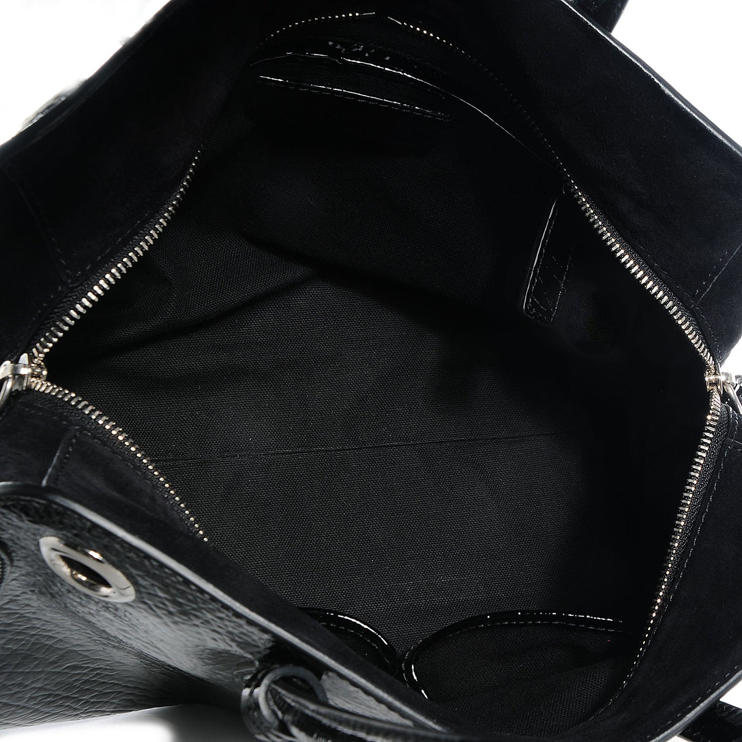 Patent Small Eyelet Padlock Skull Tote Black