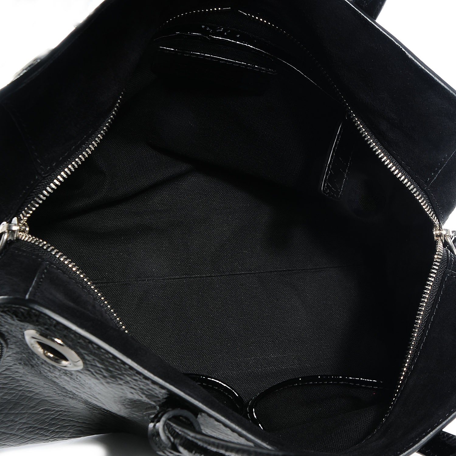 Alexander McQueen Patent Small Eyelet Padlock Skull Tote Black 6 of 9