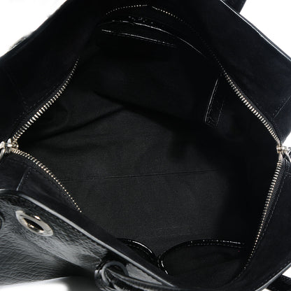 Alexander McQueen Patent Small Eyelet Padlock Skull Tote Black 6 of 9