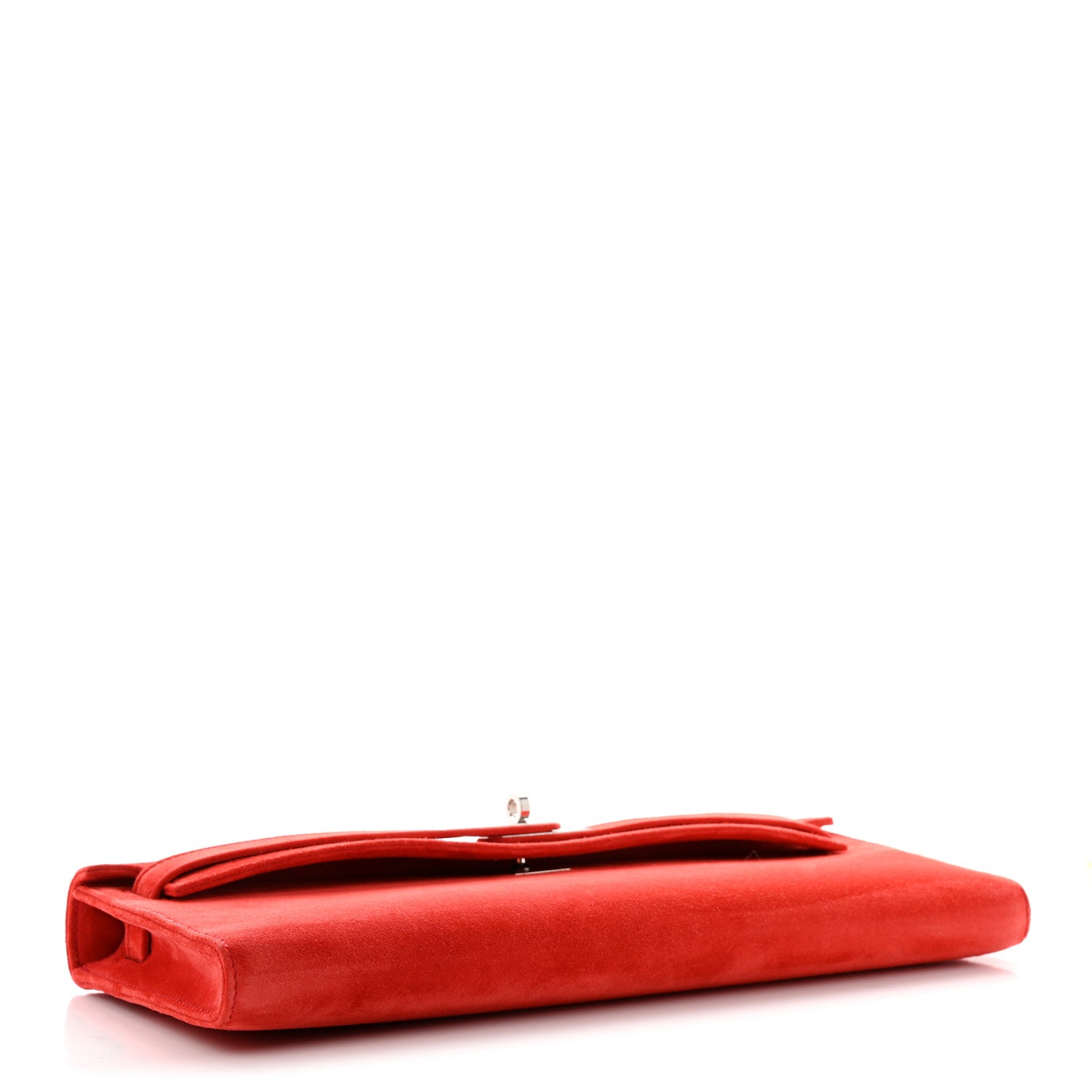 Hermes Veau Doblis Suede Kelly Cut Clutch Pochette Capucine 4 of 8