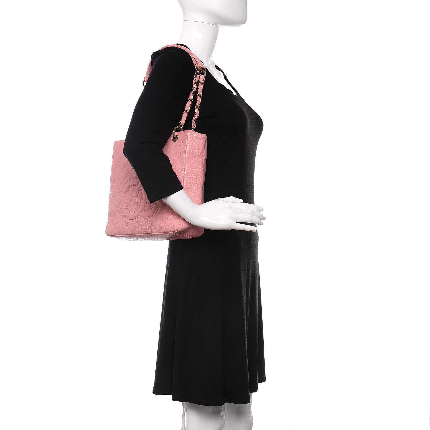 Chanel Caviar Quilted Petit Shopping Tote PST Pink 2 of 16