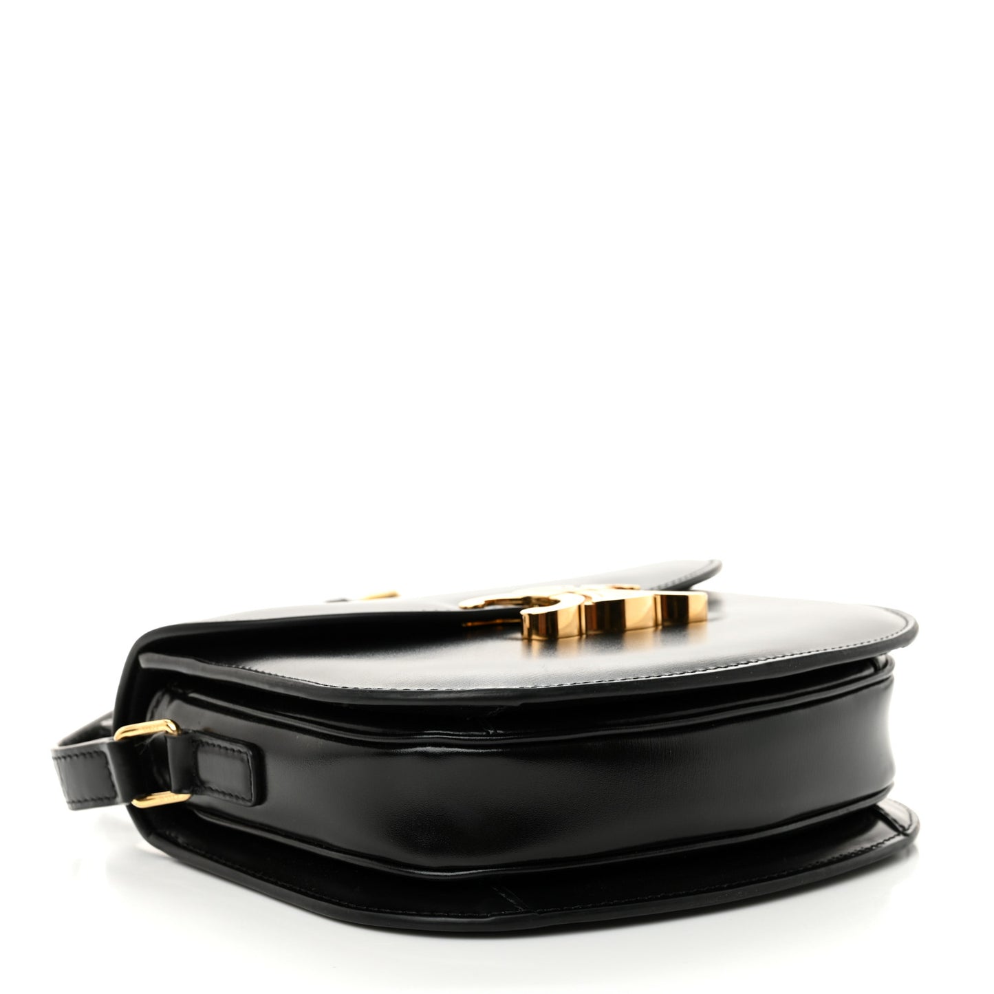 Shiny Calfskin Besace Clea Triomphe Black
