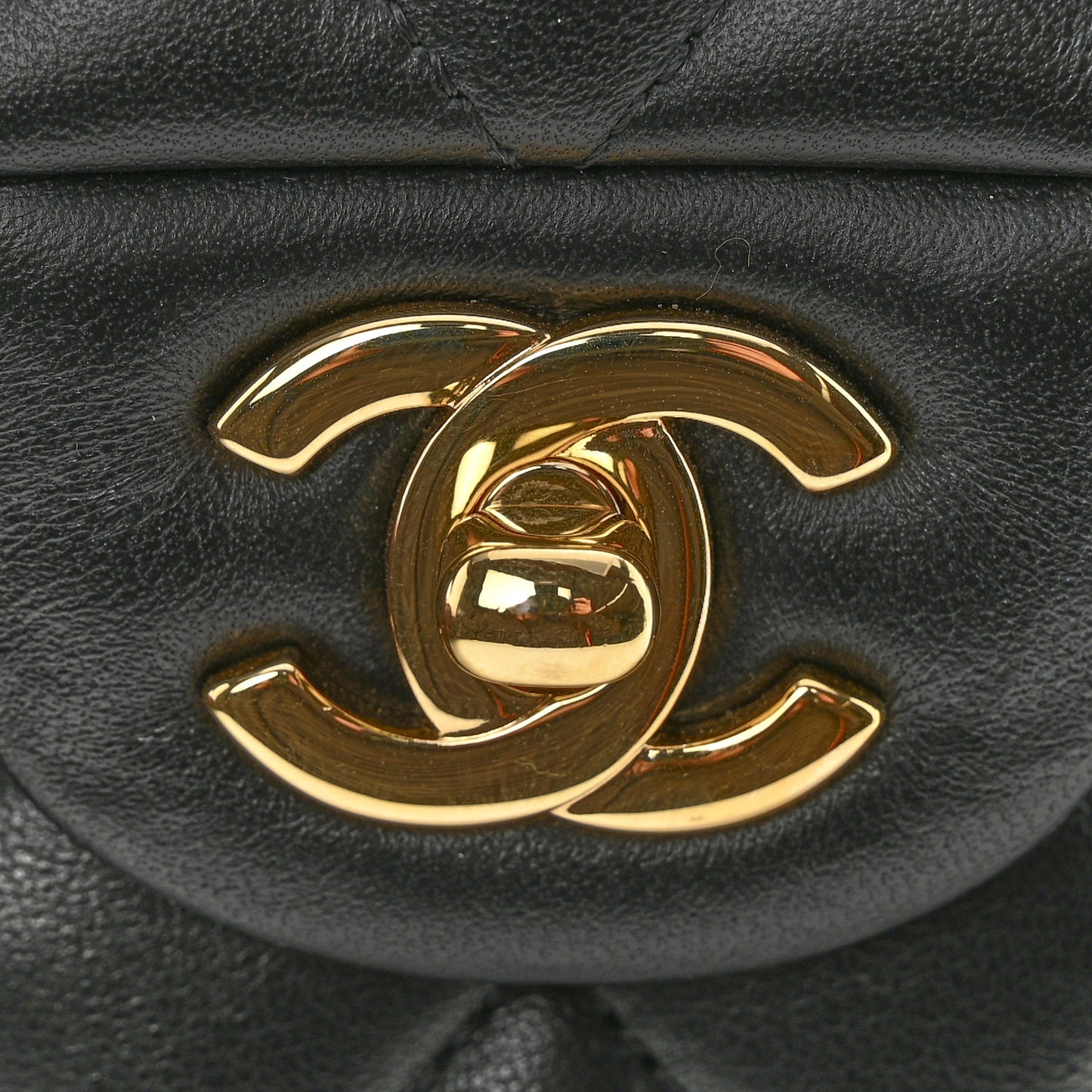 Lambskin Quilted Small Double Flap Black