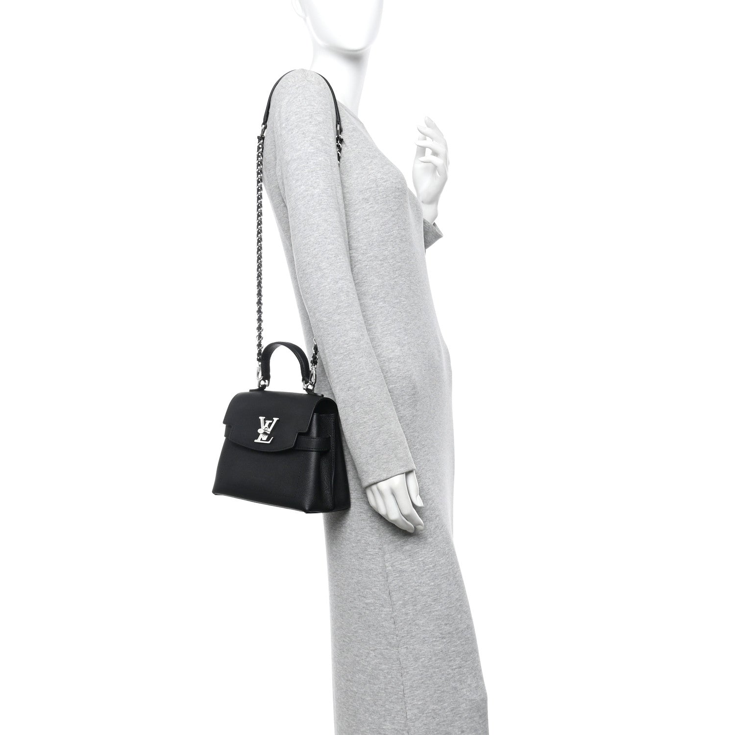 Louis Vuitton Calfskin Lockme Ever Mini Black 2 of 10