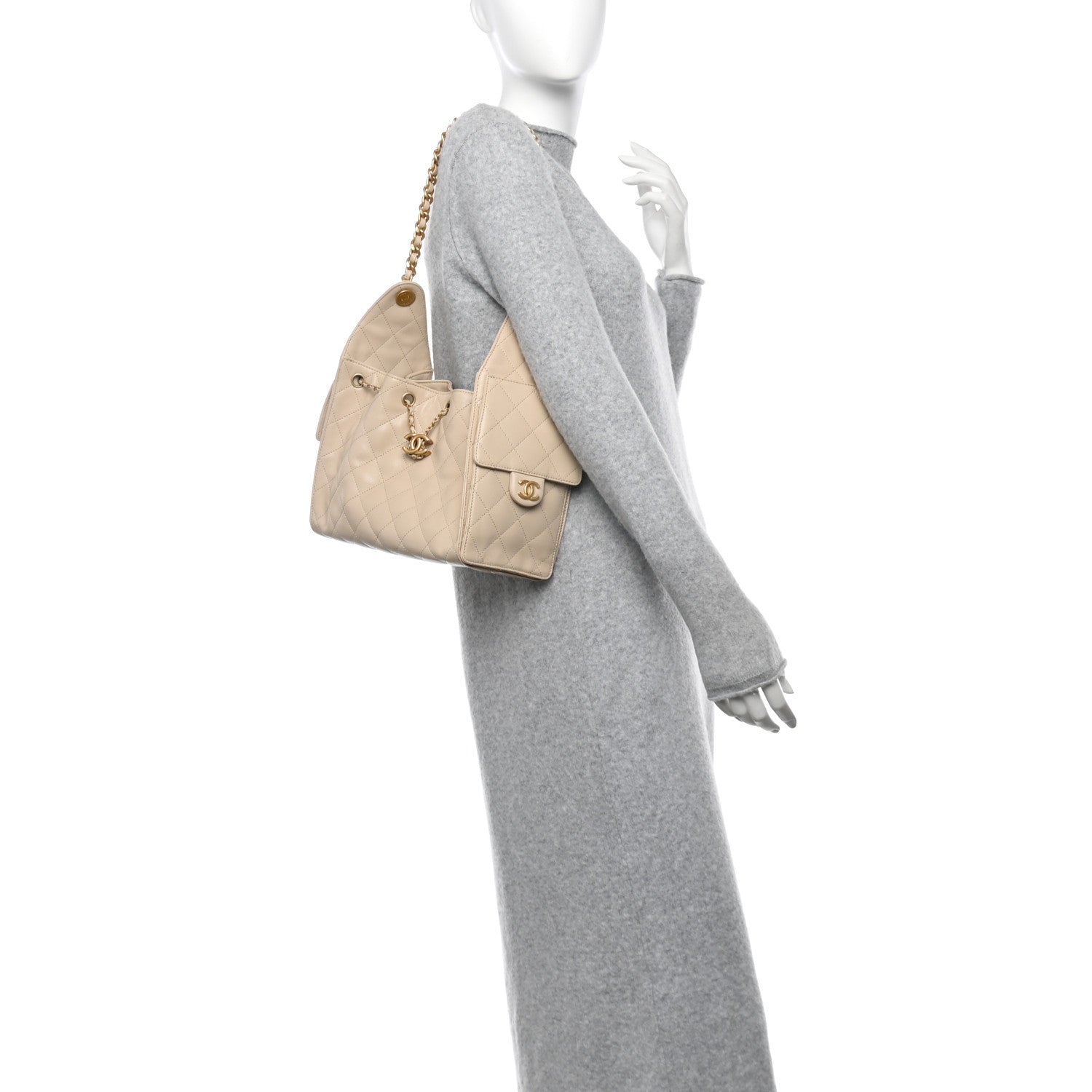 Chanel Caviar Quilted Small Chanel 25 Handbag Beige 2 of 10