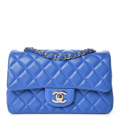 Chanel Lambskin Quilted Mini Rectangular Flap Blue 1 of 9