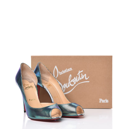 Christian Louboutin Tissu Scarabe Specchio Digitale Demi You 100 Pumps 38.5 Silver 19 of 19