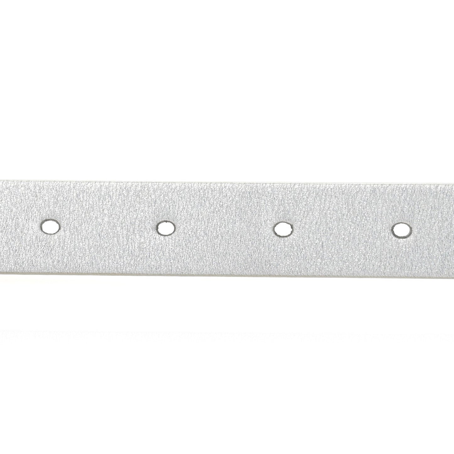Metallic Calfskin Saddle Belt 80 32 Silver