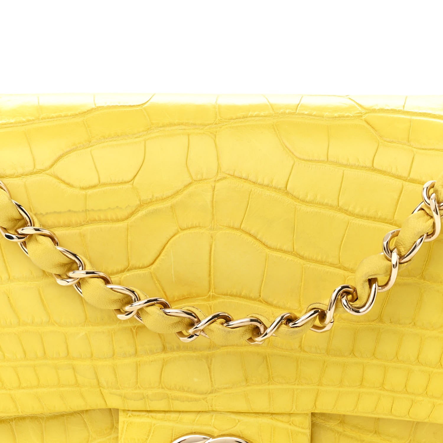 Chanel Alligator Medium Double Flap Yellow 8 of 11