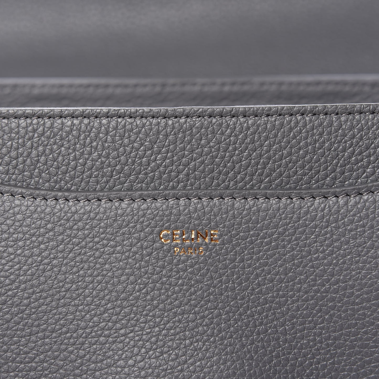 Grained Calfskin Small 16 Top Handle Bag Medium Grey