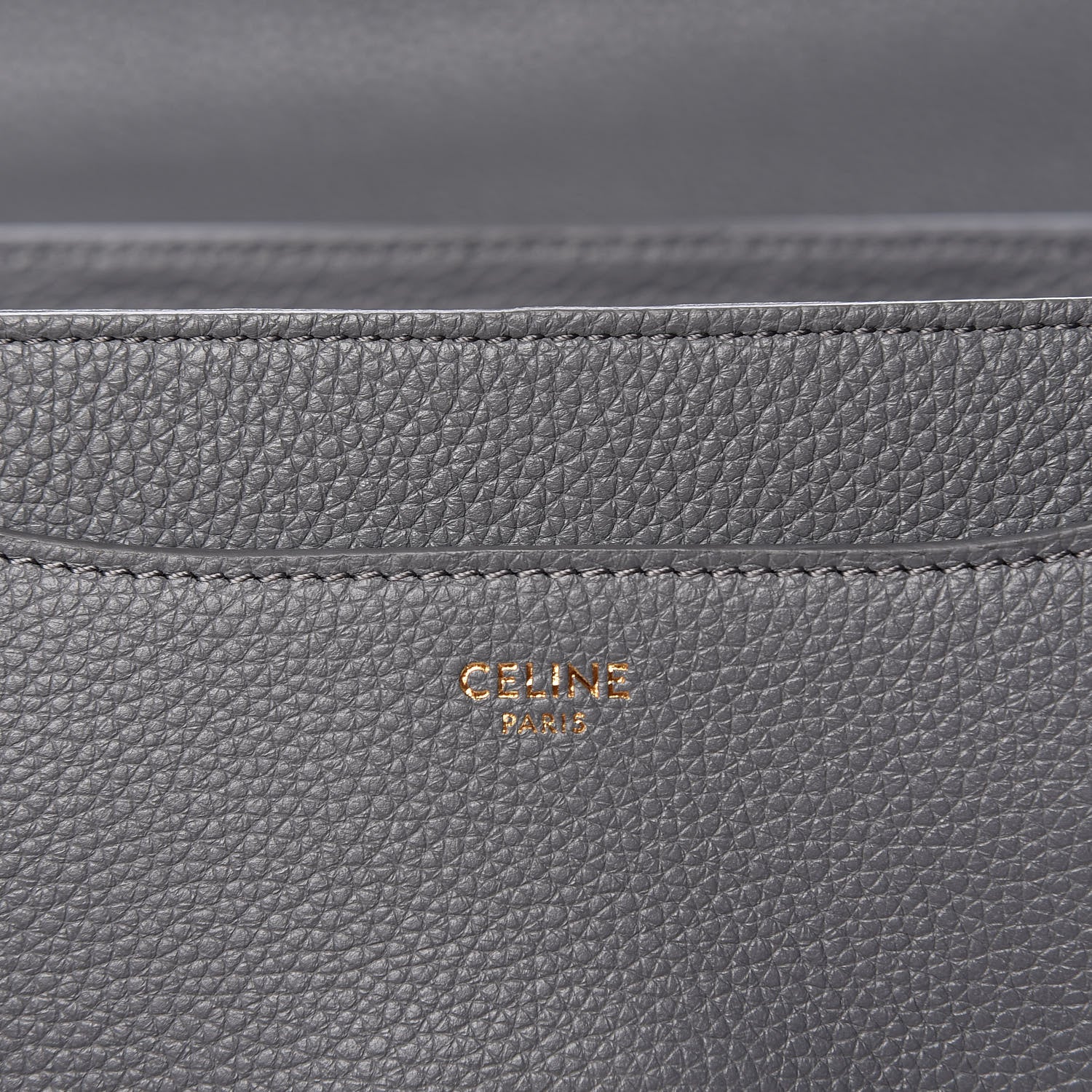 Celine Grained Calfskin Small 16 Top Handle Bag Medium Grey 6 of 9