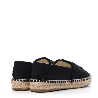 Chanel Linen CC Espadrilles 38 Black 4 of 9