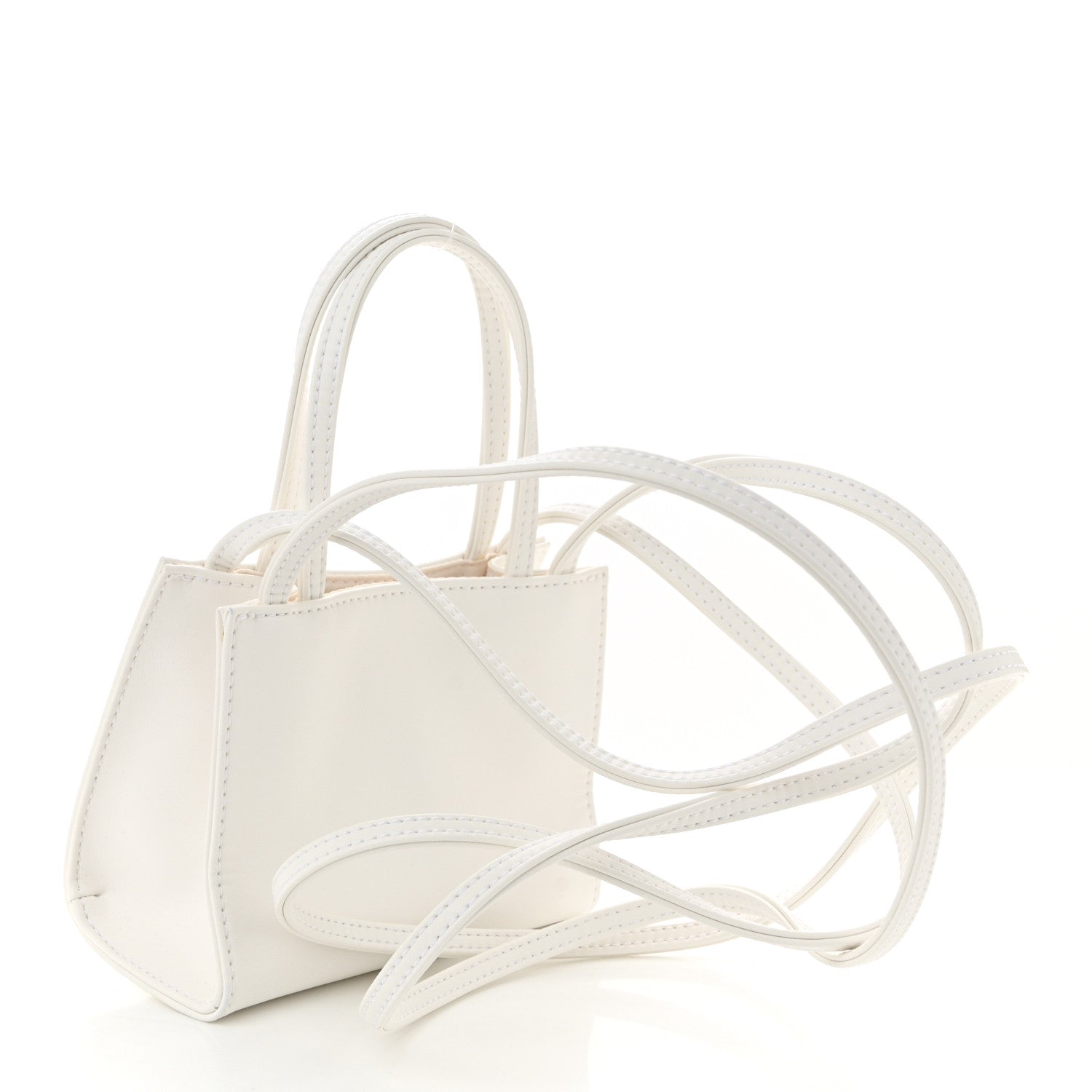 Telfar Vegan Leather Small Shopping Bag White White 3 of 10