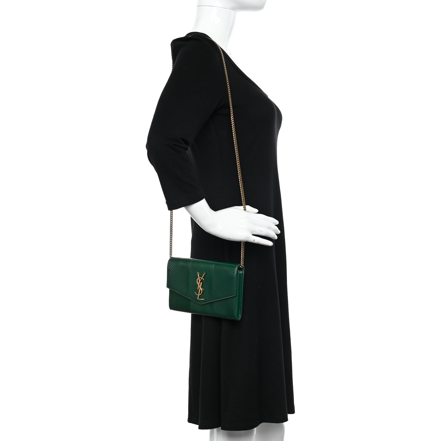 Saint Laurent Watersnake Uptown Crossbody Bag Green 2 of 12