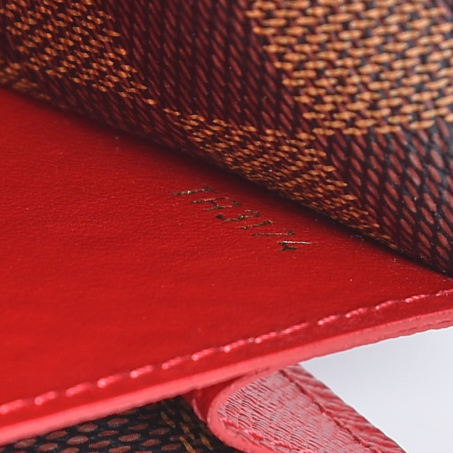Damier Ebene Emilie Wallet Red