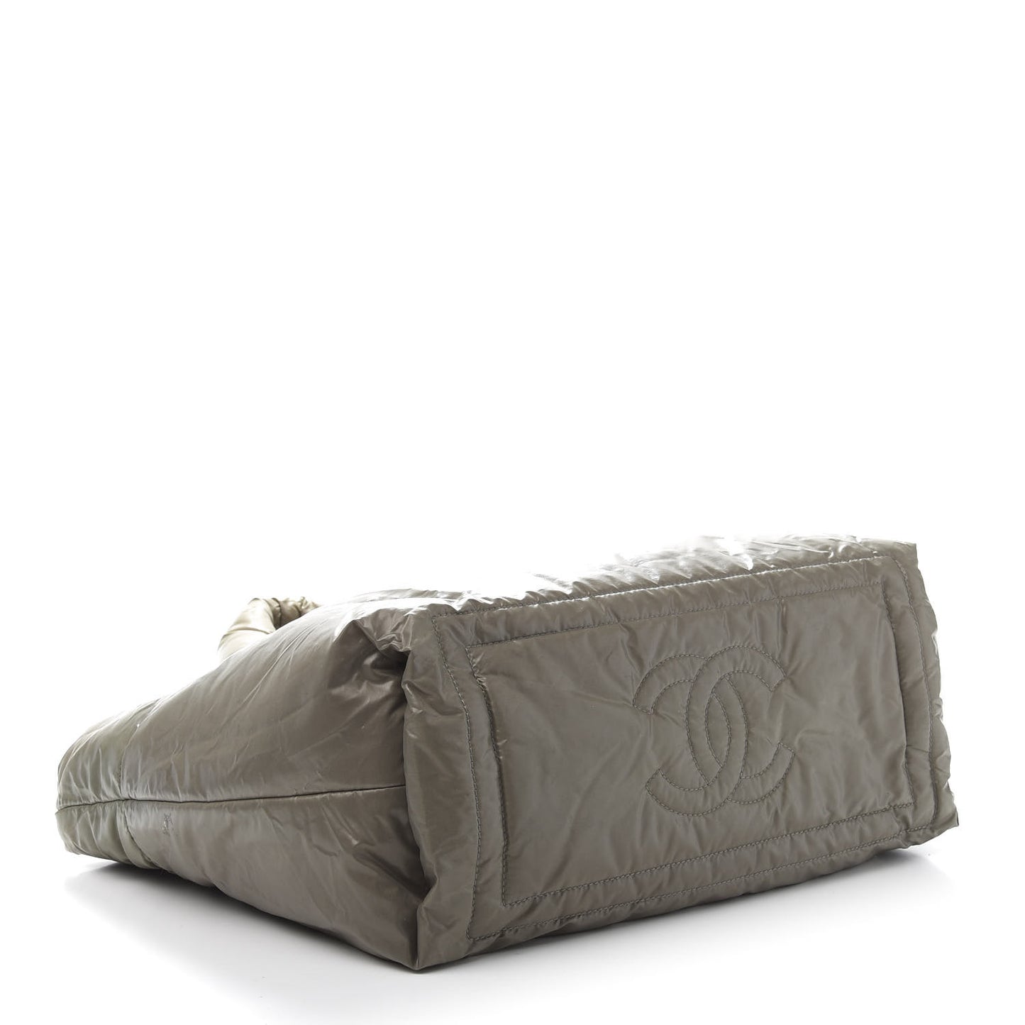 Nylon Quilted Small Coco Cocoon Reversible Tote Gray