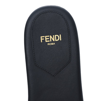 Fendi Calfskin FF Logo Plaque Slide Sandals 38 Black 9 of 9