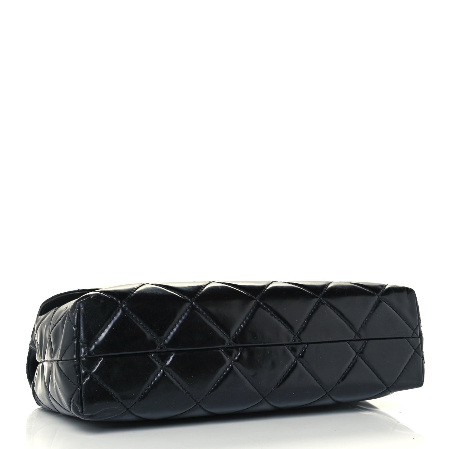 Patent Quilted Jumbo Flap Black