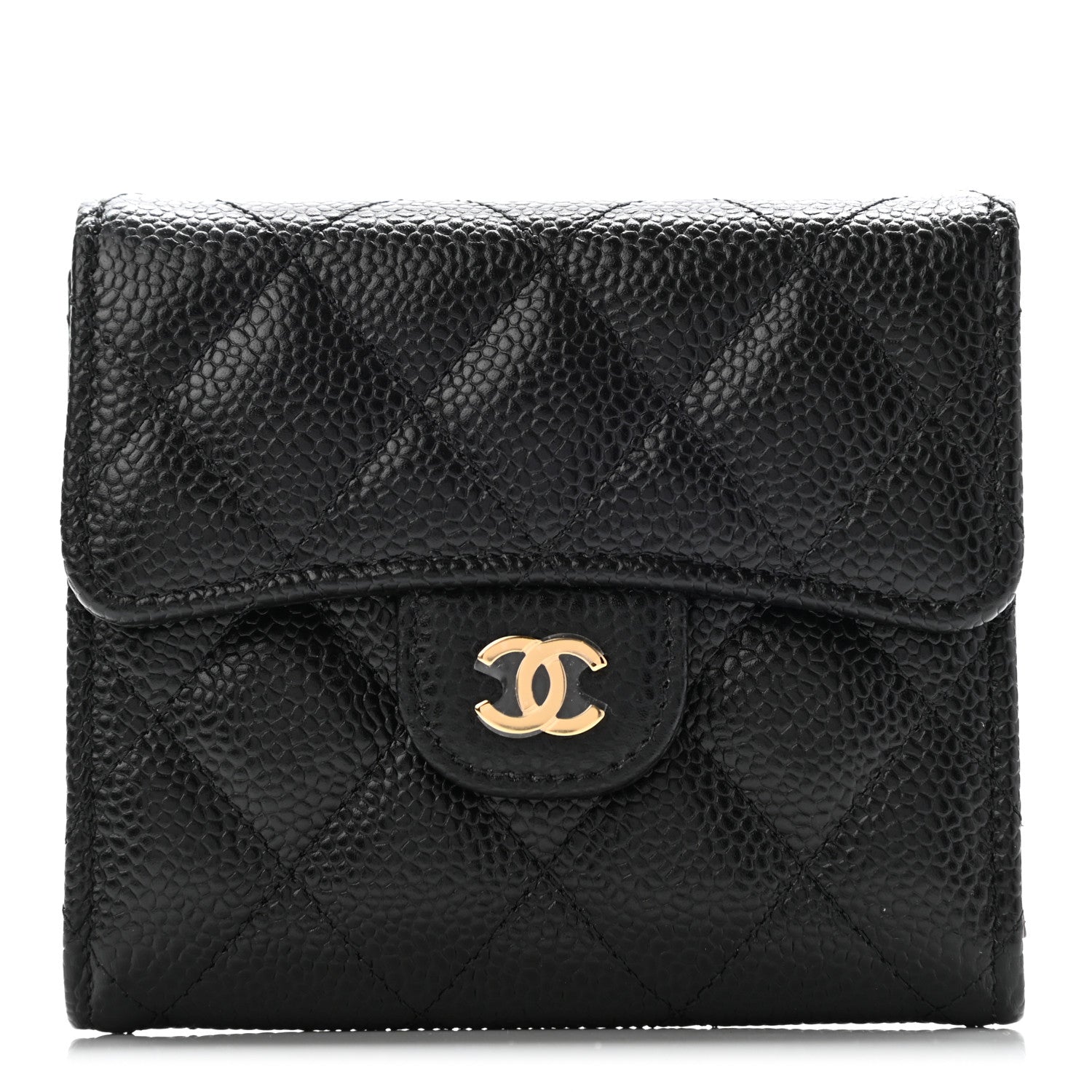 Chanel Caviar Quilted Compact Flap Wallet Black 1 of 8