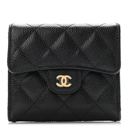 Chanel Caviar Quilted Compact Flap Wallet Black 1 of 8
