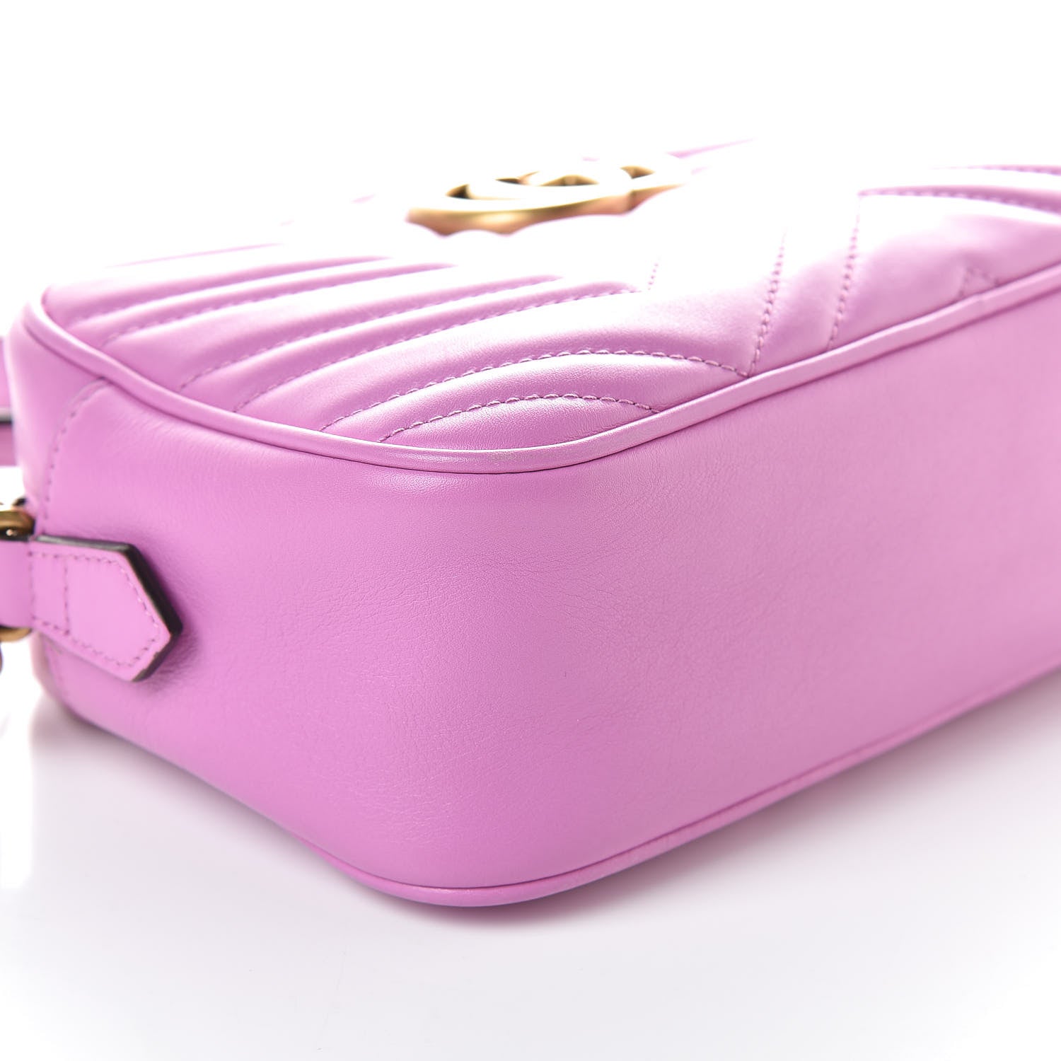 Gucci Calfskin Matelasse Small GG Marmont Chain Shoulder Bag Candy Mousse 11 of 12