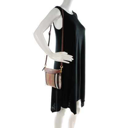 Burberry House Check Derby Peyton Crossbody Clutch Bag Tan 2 of 7