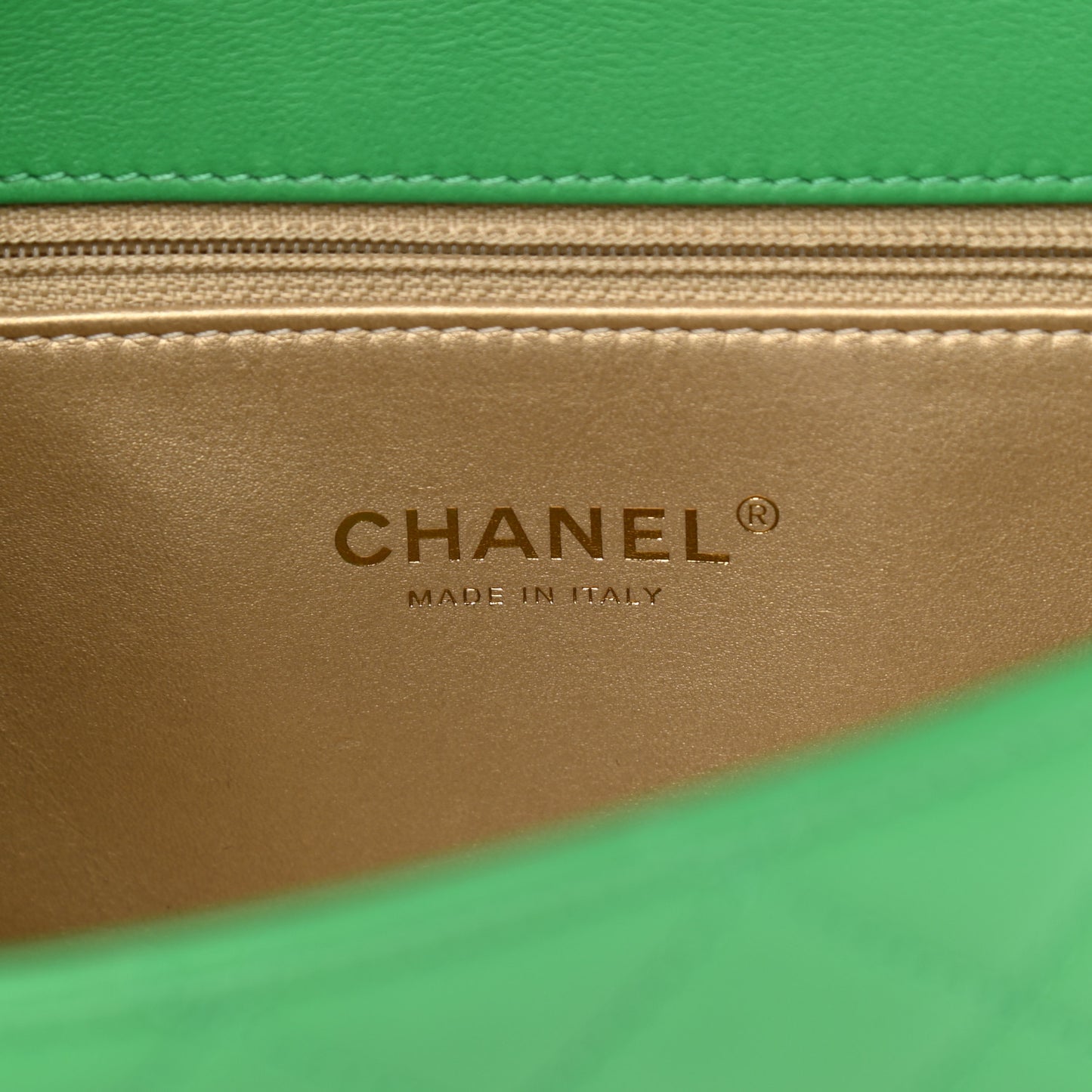 Lambskin Quilted La Parisienne Top Handle Flap Green