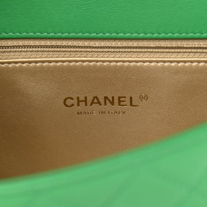 Chanel Lambskin Quilted La Parisienne Top Handle Flap Green 6 of 9