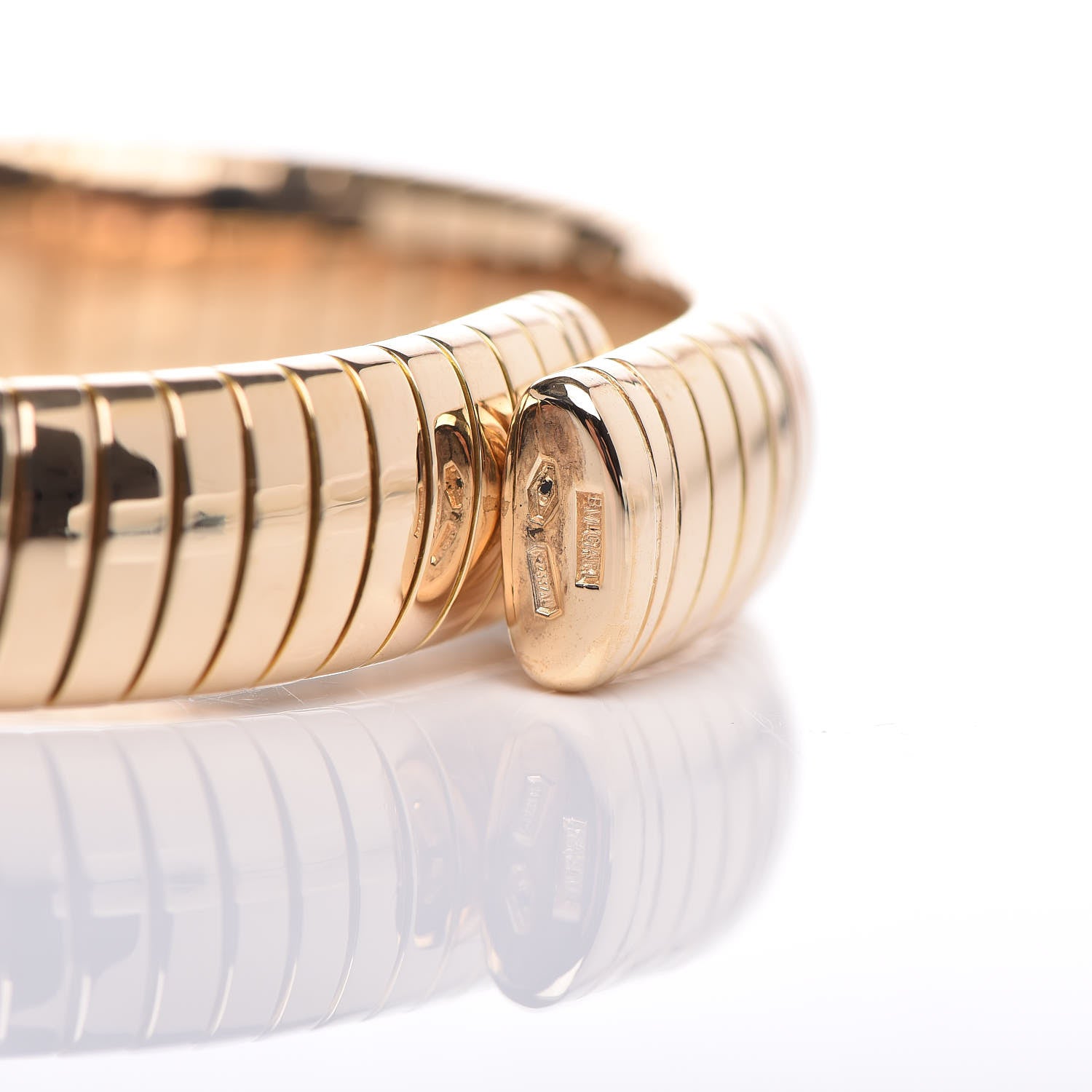 Bulgari 18K Yellow Gold Stainless Steel 10mm Parentesi Bracelet 4 of 4