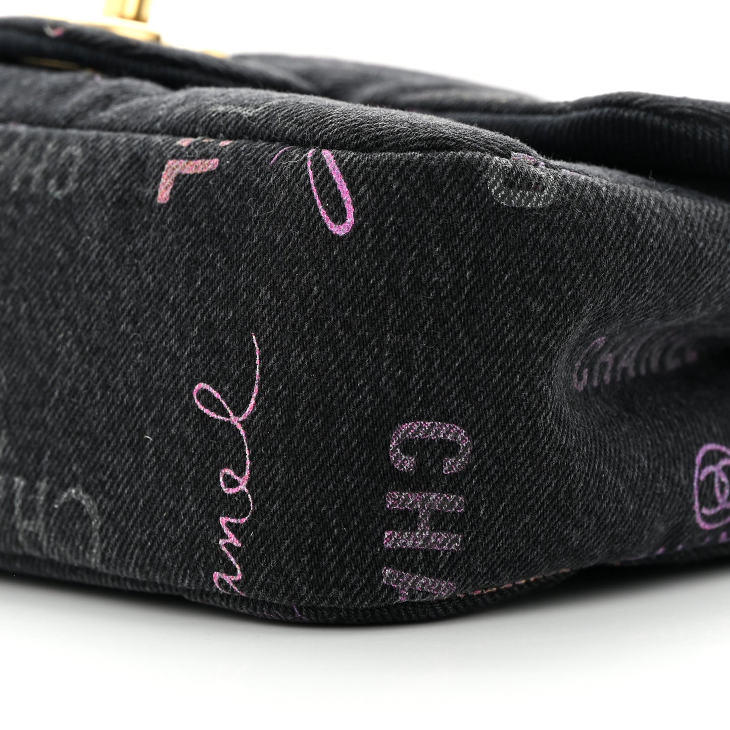 Denim Quilted Denim Mood Mini Rectangular Flap Black Multicolor