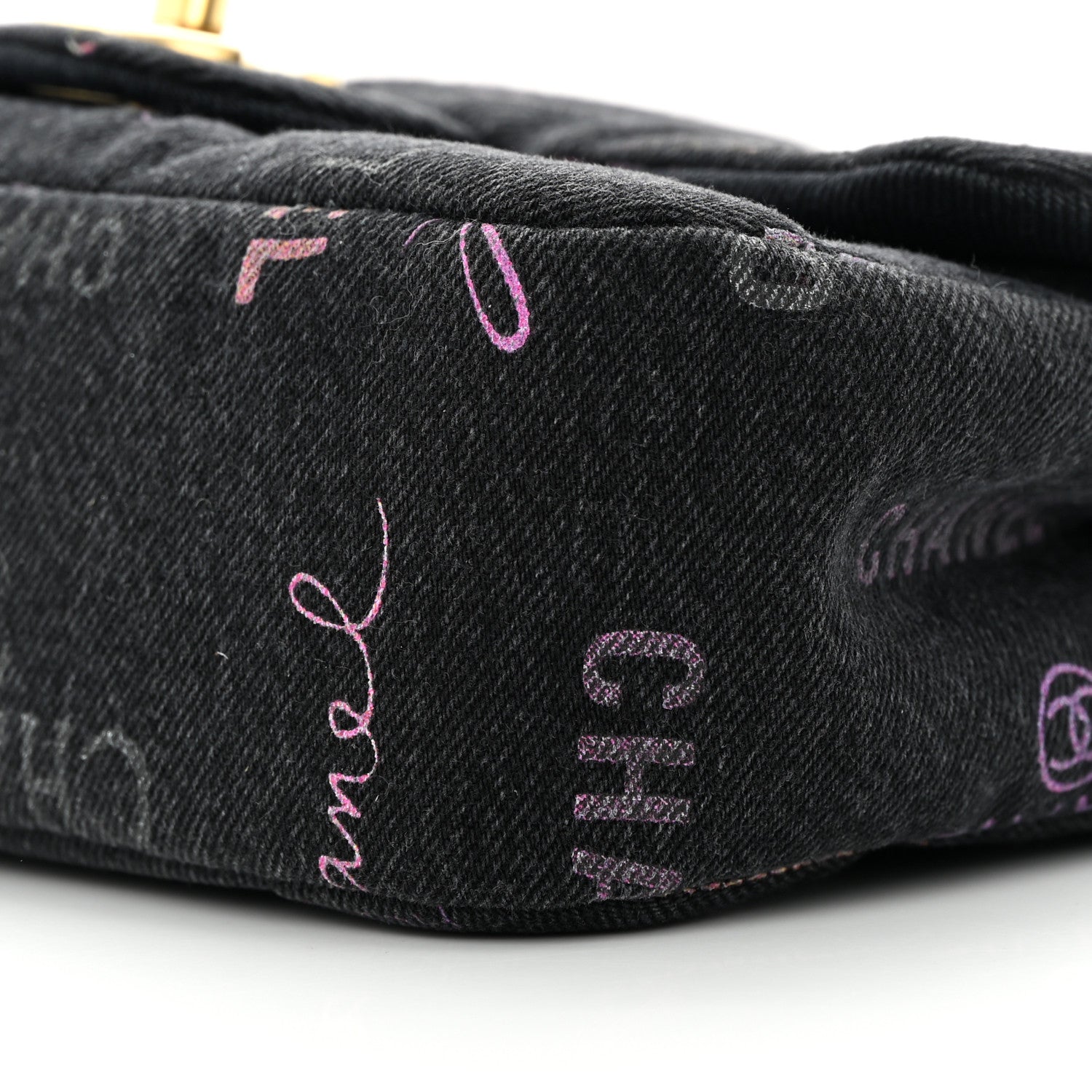 Chanel Denim Quilted Denim Mood Mini Rectangular Flap Black Multicolor 10 of 11
