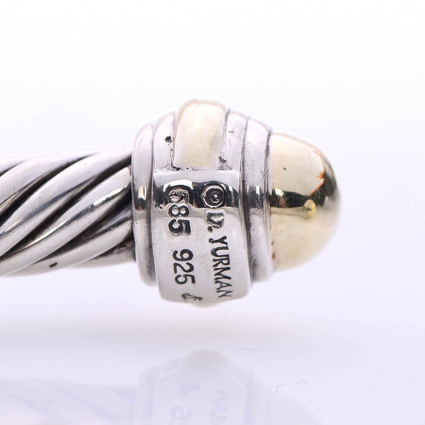 Sterling Silver 14K Yellow Gold 7mm Cable Classics Bracelet