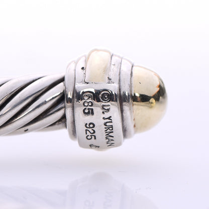 David Yurman Sterling Silver 14K Yellow Gold 7mm Cable Classics Bracelet 5 of 5
