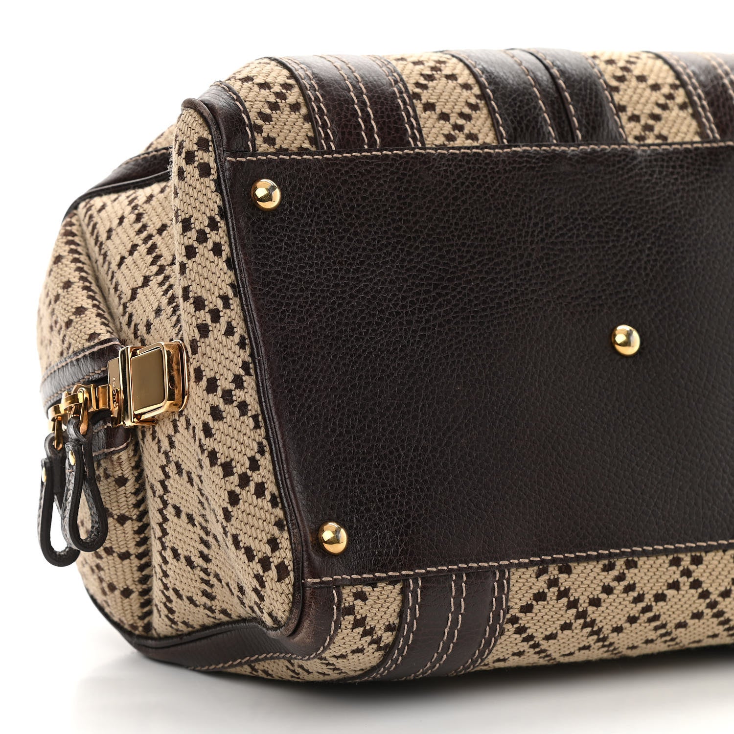 Gucci Monogram Medium Aviatrix Boston Ebony Brown 9 of 10