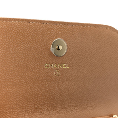 Chanel Caviar Quilted Business Affinity Clutch With Chain Flap Camel 6 of 11