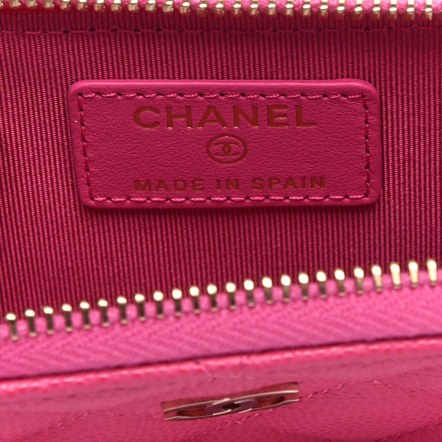Caviar Quilted Key Holder Case Pink