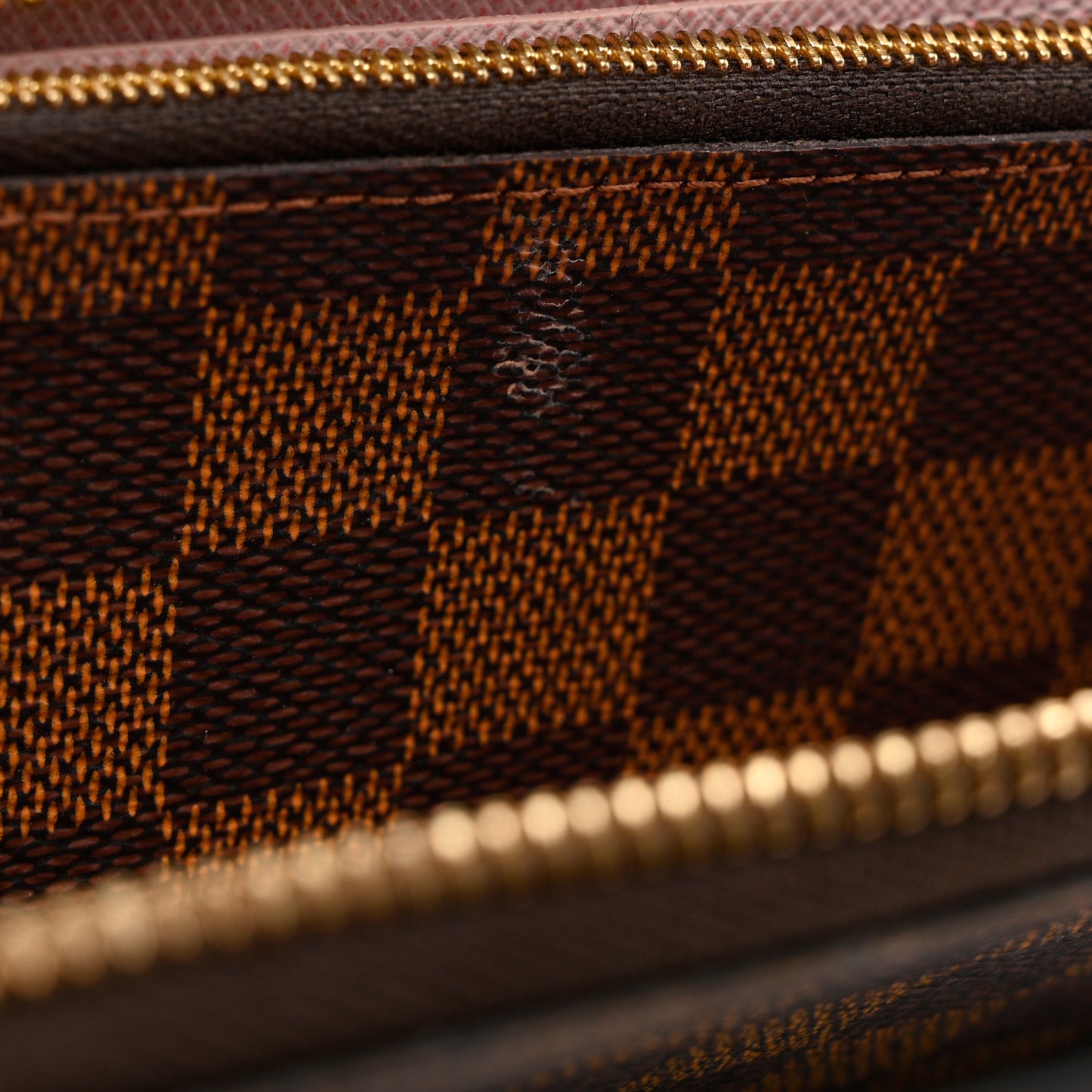 Damier Ebene Clemence Wallet Rose Ballerine