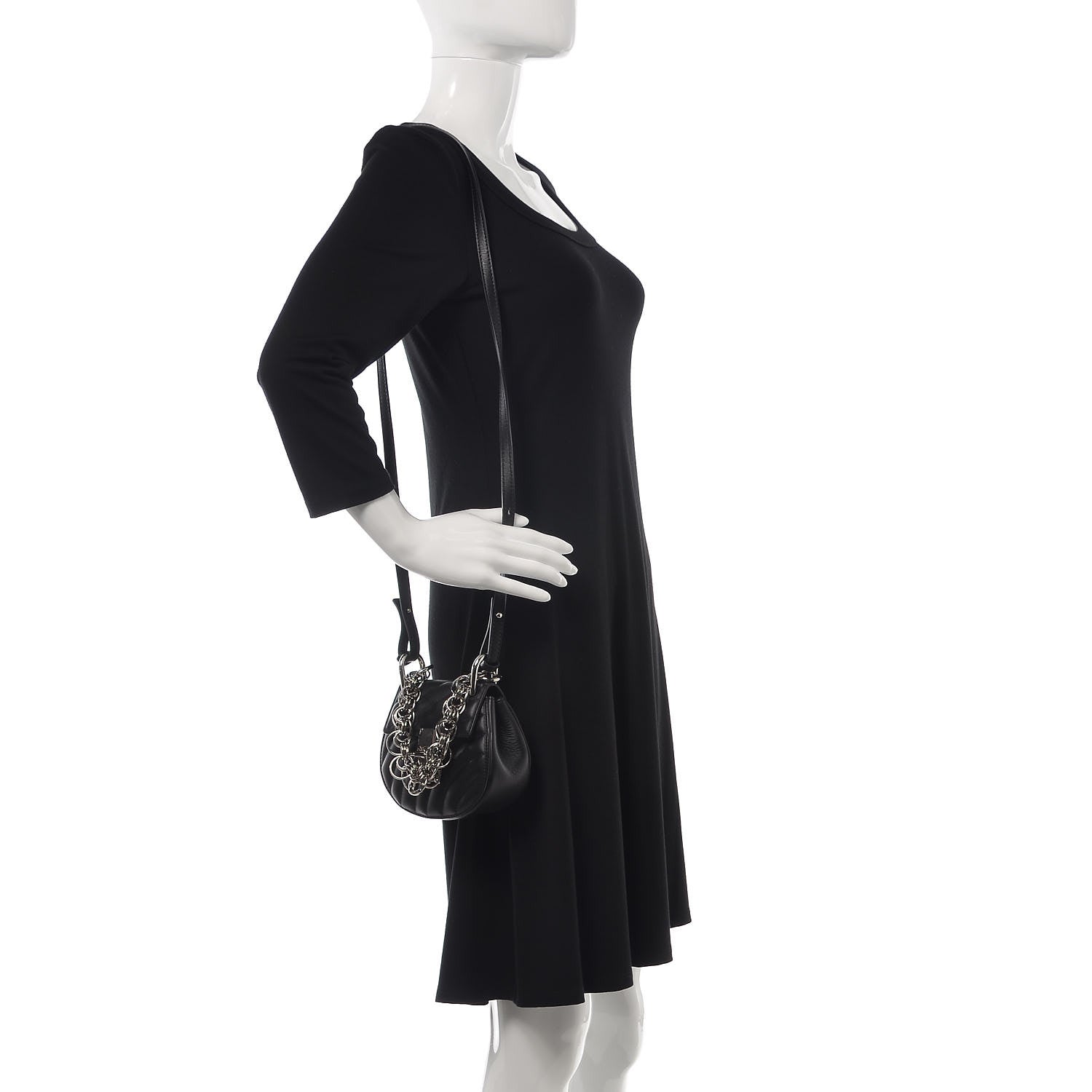 Chloe Calfskin Quilted Nano Drew Bijou Shoulder Bag Black 2 of 7
