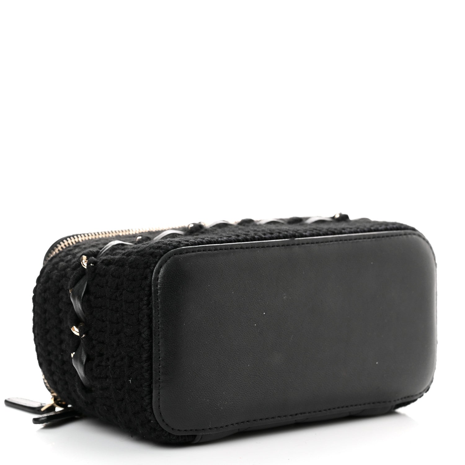 Chanel Lambskin Crochet Quilted Small Vanity Case With Chain Black 4 of 11